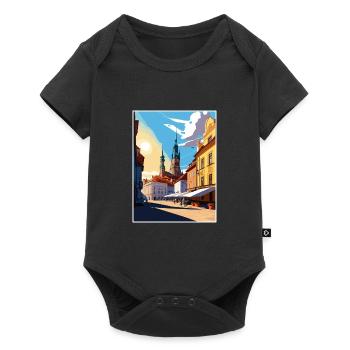 Plzen République tchèque Vintage voyage affiche WPA Art - Body à manches courtes Premium Bébé - noir - Devant