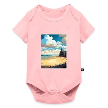 Scheveningen Beach Netherlands Travel Poster - Baby Premium short-sleeve bodysuit - rose - Front