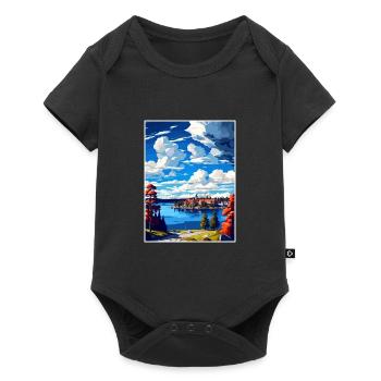 Ostersund Suède Vintage voyage affiche Souvenir - Body à manches courtes Premium Bébé - noir - Devant