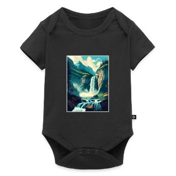 Giessbach Falls Switzerland Vintage Travel Poster - Baby Premium short-sleeve bodysuit - black - Front