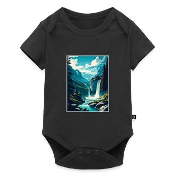 Engstligen Falls Suisse Affiche de voyage vintage - Body à manches courtes Premium Bébé - noir - Devant