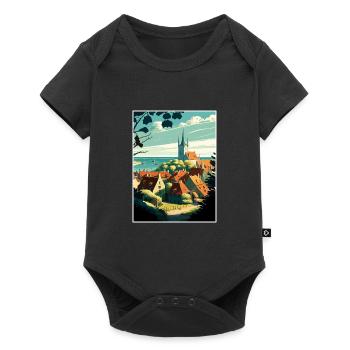 Visby Sweden Vintage Travel Poster WPA Souvenir - Baby Premium short-sleeve bodysuit - black - Front