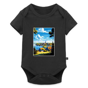 Sigtuna Suède Vintage voyage affiche WPA Souvenir - Body à manches courtes Premium Bébé - noir - Devant
