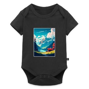 Schrattenfluh Suisse Affiche de voyage vintage - Body à manches courtes Premium Bébé - noir - Devant