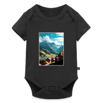 Sion Suisse Affiche de voyage vintage souvenir - Body à manches courtes Premium Bébé - noir - Devant