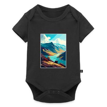 Brienzer Rothorn Schweiz Vintage Reiseposter - Baby Premium Kurzarmbody - Schwarz - Vorne