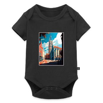 Louvain Belgique Affiche de voyage vintage WPA Souvenir - Body à manches courtes Premium Bébé - noir - Devant