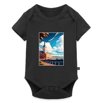 Jonköping Suède Vintage voyage affiche Souvenir - Body à manches courtes Premium Bébé - noir - Devant
