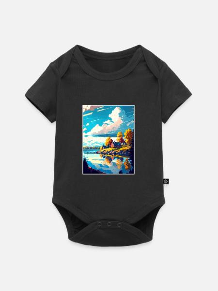 Umea Schweden Vintage Reiseposter WPA Souvenir - Baby Premium Kurzarmbody - Schwarz