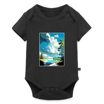 Leksand Suède Vintage voyage affiche WPA Souvenir - Body à manches courtes Premium Bébé - noir - Devant