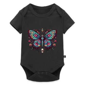 Papillon effrayant avec crâne - Body à manches courtes Premium Bébé - noir - Devant