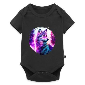 Wolf - Baby Premium short-sleeve bodysuit - black - Front