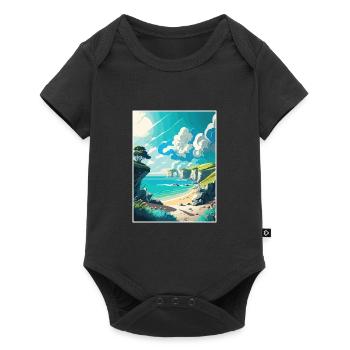 Dover England Küstenstrand Vintage Reiseposter - Baby Premium Kurzarmbody - Schwarz - Vorne