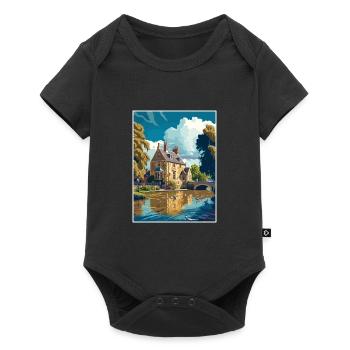 Bourton On The Water England Vintage Travel Poster - Baby Premium short-sleeve bodysuit - black - Front