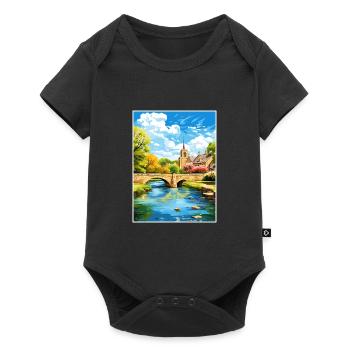 Bourton On The Water England Vintage Travel Poster - Baby Premium short-sleeve bodysuit - black - Front
