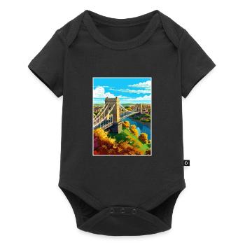Bristol England Bridge Vintage Travel Poster WPA - Baby Premium short-sleeve bodysuit - black - Front