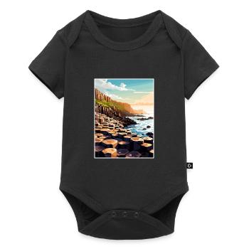 Giant S Causeway Nordirland Reiseposter - Baby Premium Kurzarmbody - Schwarz - Vorne