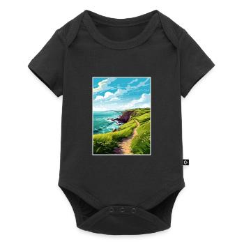 St Davids Head Pembrokeshire Vintage Travel Poster - Baby Premium short-sleeve bodysuit - black - Front
