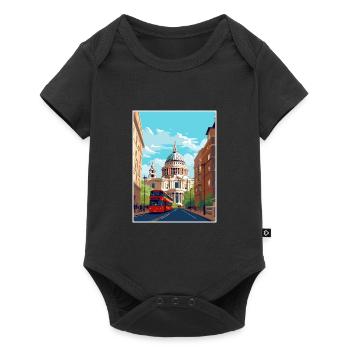 St Paul S Cathedral London England Travel Poster - Baby Premium short-sleeve bodysuit - black - Front