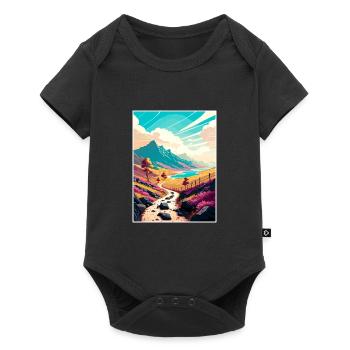 West Highland Dekoration Scottish Highlands Reisen - Baby Premium Kurzarmbody - Schwarz - Vorne