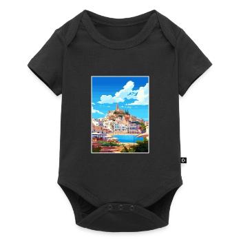 Ibiza Espagne Vintage voyage affiche WPA Souvenir - Body à manches courtes Premium Bébé - noir - Devant