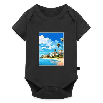 Marbella Spain Deco Vintage Travel Poster Souvenir - Baby Premium short-sleeve bodysuit - black - Front