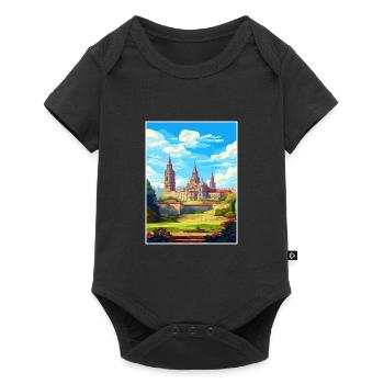Santiago De Compostela Spain Vintage Travel Poster - Baby Premium short-sleeve bodysuit - black - Front