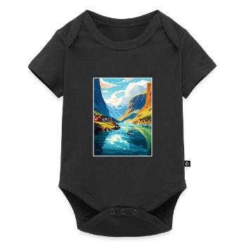 The Fjords Norway Norwegian Mountains Scandinavian - Baby Premium short-sleeve bodysuit - black - Front