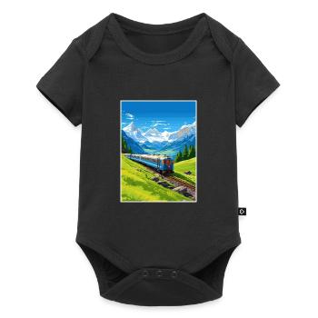 Orient Express Europa Deko Vintage Reiseposter - Baby Premium Kurzarmbody - Schwarz - Vorne