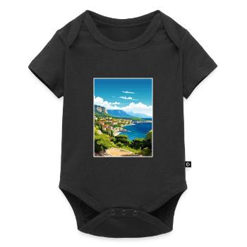 Croatia Vintage Travel Poster WPA Souvenir - Baby Premium short-sleeve bodysuit - black - Front