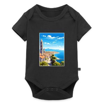 Split Kroatien Vintage Reiseposter WPA Souvenir - Baby Premium Kurzarmbody - Schwarz - Vorne