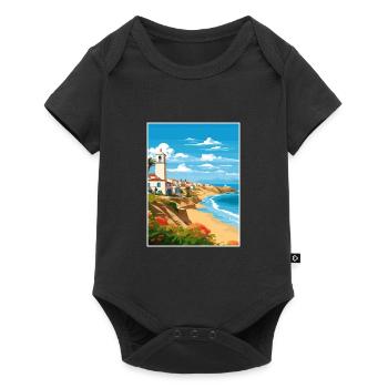 Costa De La Luz Espagne Vintage Voyage Poster WPA - Body à manches courtes Premium Bébé - noir - Devant