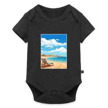 Costa De La Luz Espagne Vintage Voyage Poster WPA - Body à manches courtes Premium Bébé - noir - Devant