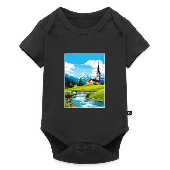 Ramsau Allemagne Berchtesgaden Vintage Travel Poster - Body à manches courtes Premium Bébé - noir - Devant