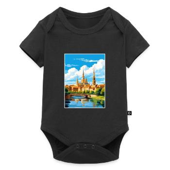 Saragosse Espagne Vintage voyage affiche WPA Souvenir - Body à manches courtes Premium Bébé - noir - Devant