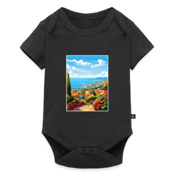 Côte D Azur France Vintage voyage affiche Souvenir - Body à manches courtes Premium Bébé - noir - Devant