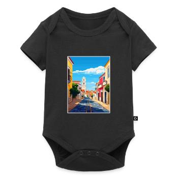 Lagos Portugal Vintage Travel Poster WPA Souvenir - Baby Premium short-sleeve bodysuit - black - Front