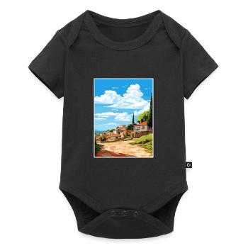 Monsanto Portugal Vintage Travel Poster Souvenir - Baby Premium short-sleeve bodysuit - black - Front