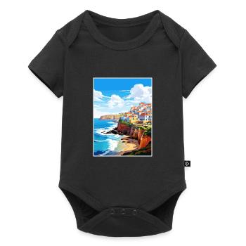 Peniche Portugal Vintage voyage affiche Souvenir - Body à manches courtes Premium Bébé - noir - Devant