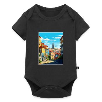 Porto Portugal Vintage Travel Poster WPA Souvenir - Baby Premium short-sleeve bodysuit - black - Front