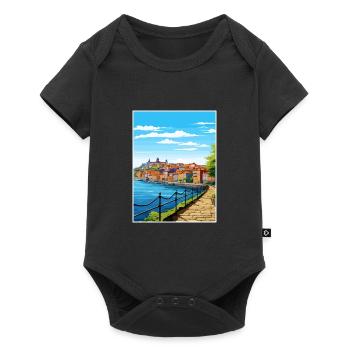 Porto Portugal Vintage Travel Poster WPA Souvenir - Baby Premium short-sleeve bodysuit - black - Front