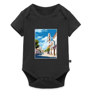 Tavira Portugal Vintage Travel Poster WPA Souvenir - Baby Premium short-sleeve bodysuit - black - Front