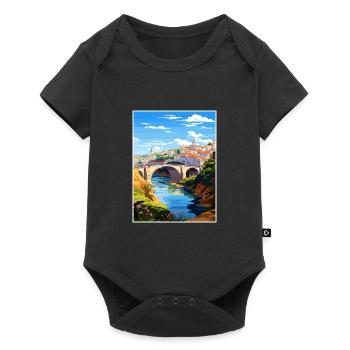 Tomar Portugal Vintage voyage affiche WPA Souvenir - Body à manches courtes Premium Bébé - noir - Devant