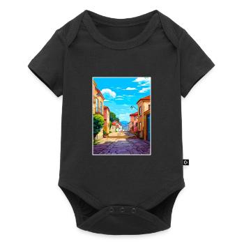 Vianna Do Castelo Portugal Vintage Reiseposter - Baby Premium Kurzarmbody - Schwarz - Vorne