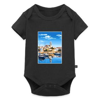 Vila Real De Santo Antonio Portugal Travel Poster - Baby Premium short-sleeve bodysuit - black - Front