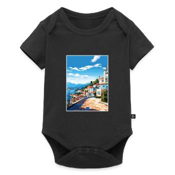 Sesimbra Portugal Vintage voyage affiche Souvenir - Body à manches courtes Premium Bébé - noir - Devant