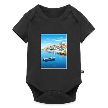 Sines Portugal Vintage Reiseposter WPA Souvenir - Baby Premium Kurzarmbody - Schwarz - Vorne