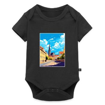 Regensburg Germany Vintage Travel Poster Souvenir - Baby Premium short-sleeve bodysuit - black - Front