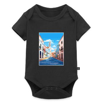 Tavira Portugal Vintage Travel Poster WPA Souvenir - Baby Premium short-sleeve bodysuit - black - Front