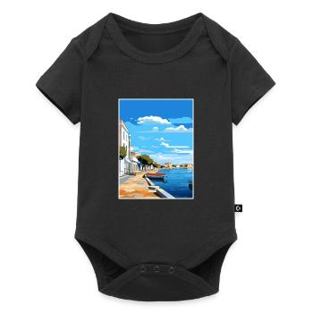Tavira Portugal Vintage Travel Poster WPA Souvenir - Baby Premium short-sleeve bodysuit - black - Front